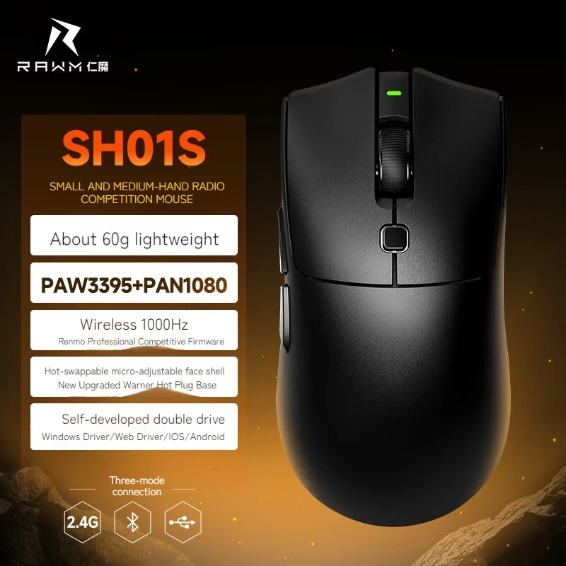 Rawm Sh01 Киберспортивная игра Трехрежимная мышь с беспроводным подключением Paw3395 Датчик Легкая микро эргономичная офисная мышь с возможностью горячей замены
Rawm Sh01 Киберспортивная игра Трехрежимная мышь с беспроводным подключением Paw3395 Датчик Легкая микро эргономичная офисная мышь с возможностью горячей замены