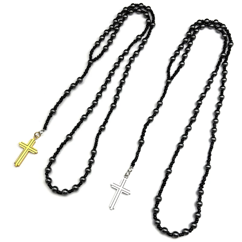 Stainless Steel Cross Necklaces for Men Women Gold Silver Color Hanmade Rosary Beads Hip Hop Crucifix Man Necklace Jewelry
Stainless Steel Cross Necklaces for Men Women Gold Silver Color Hanmade Rosary Beads Hip Hop Crucifix Man Necklace Jewelry