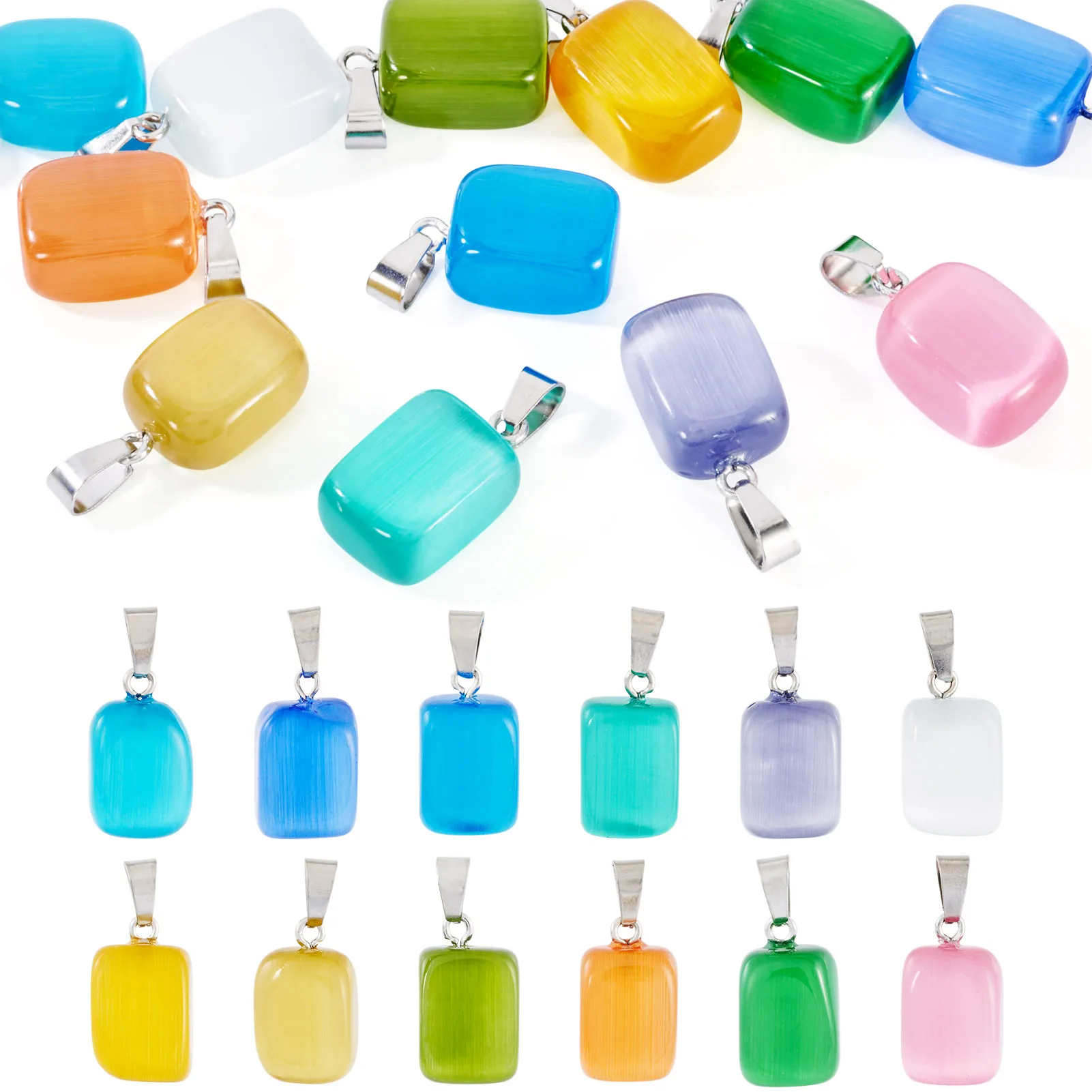 1 Set Colorful Rectangle Cat Eye Pendants for Women Men Jewelry Making DIY Necklace Earrings Friendship Gifts
1 Set Colorful Rectangle Cat Eye Pendants for Women Men Jewelry Making DIY Necklace Earrings Friendship Gifts