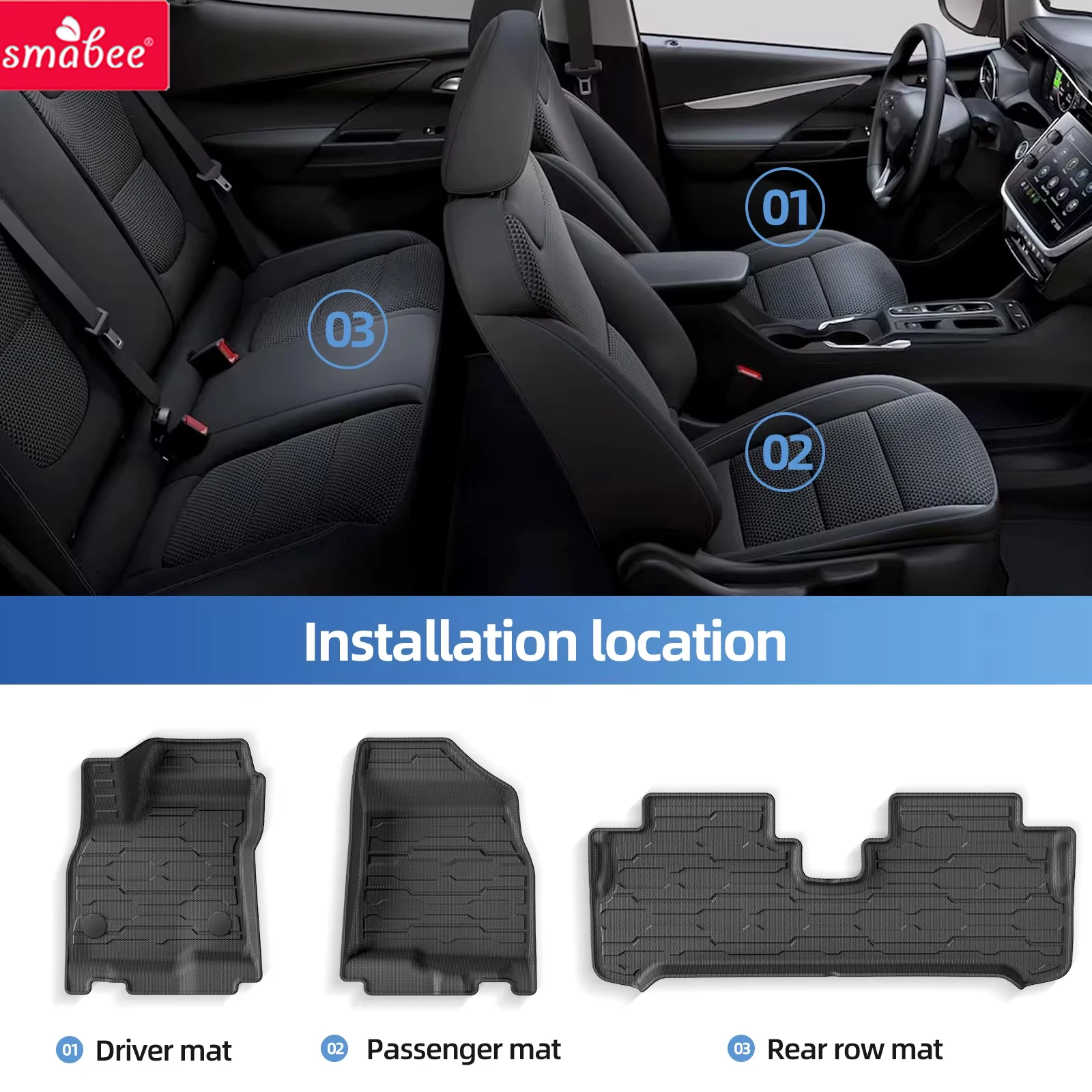 Smabee Left Drive for Chevrolet Chevy Bolt EV 2022 2023 2024 Car All-weather Floor Mats Cargo Liner Trunk Pad TPE Accessories
Smabee Left Drive for Chevrolet Chevy Bolt EV 2022 2023 2024 Car All-weather Floor Mats Cargo Liner Trunk Pad TPE Accessories