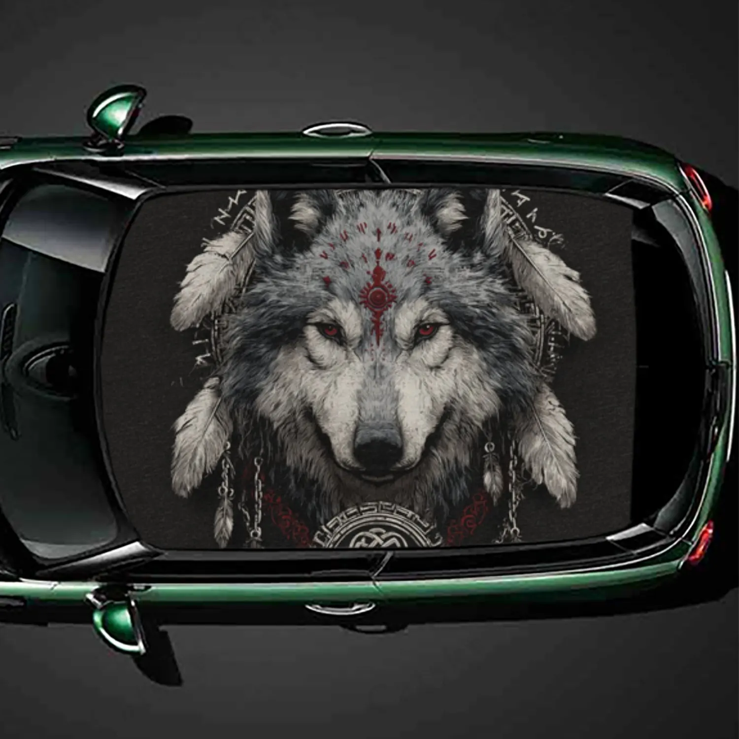 Wolf Spirit Totem Print PVC Car Roof Sticker, Self-Adhesive Waterproof Car vinyl Decal, Car Decoration Protection Stickers, Easy
Wolf Spirit Totem Print PVC Car Roof Sticker, Self-Adhesive Waterproof Car vinyl Decal, Car Decoration Protection Stickers, Easy
