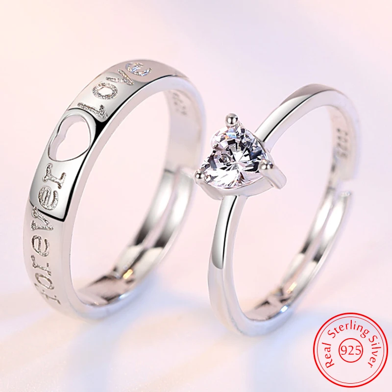 Real 925 Sterling Silver Woman's High Quality Jewelry New Love Heart Crystal Couple Ring For Men XY0395
Real 925 Sterling Silver Woman's High Quality Jewelry New Love Heart Crystal Couple Ring For Men XY0395