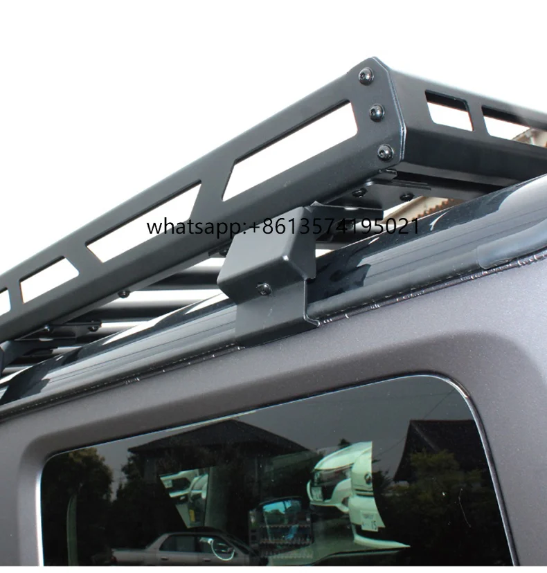 Black Roof Luggage for JB64W JB74W Without the Light Installation Holes 2018-up Car Parts Roof Rack for Suzuki Jimny Accessories 
Black Roof Luggage for JB64W JB74W Without the Light Installation Holes 2018-up Car Parts Roof Rack for Suzuki Jimny Accessories