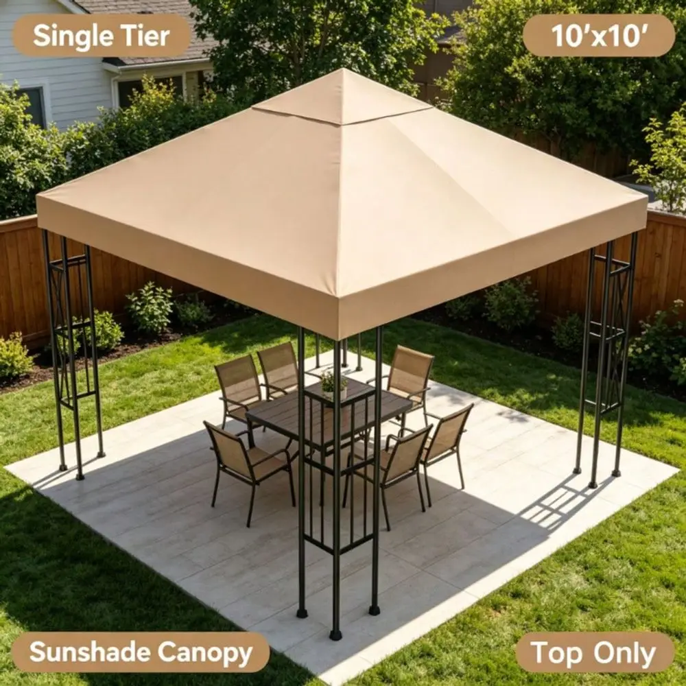 Gazebo Cover 10x10 Replacement Top Canopy Replacement Top, Single Tier Sunshade Gazebo Replacement Cover For Outdoor Use In Sho
Gazebo Cover 10x10 Replacement Top Canopy Replacement Top, Single Tier Sunshade Gazebo Replacement Cover For Outdoor Use In Sho
