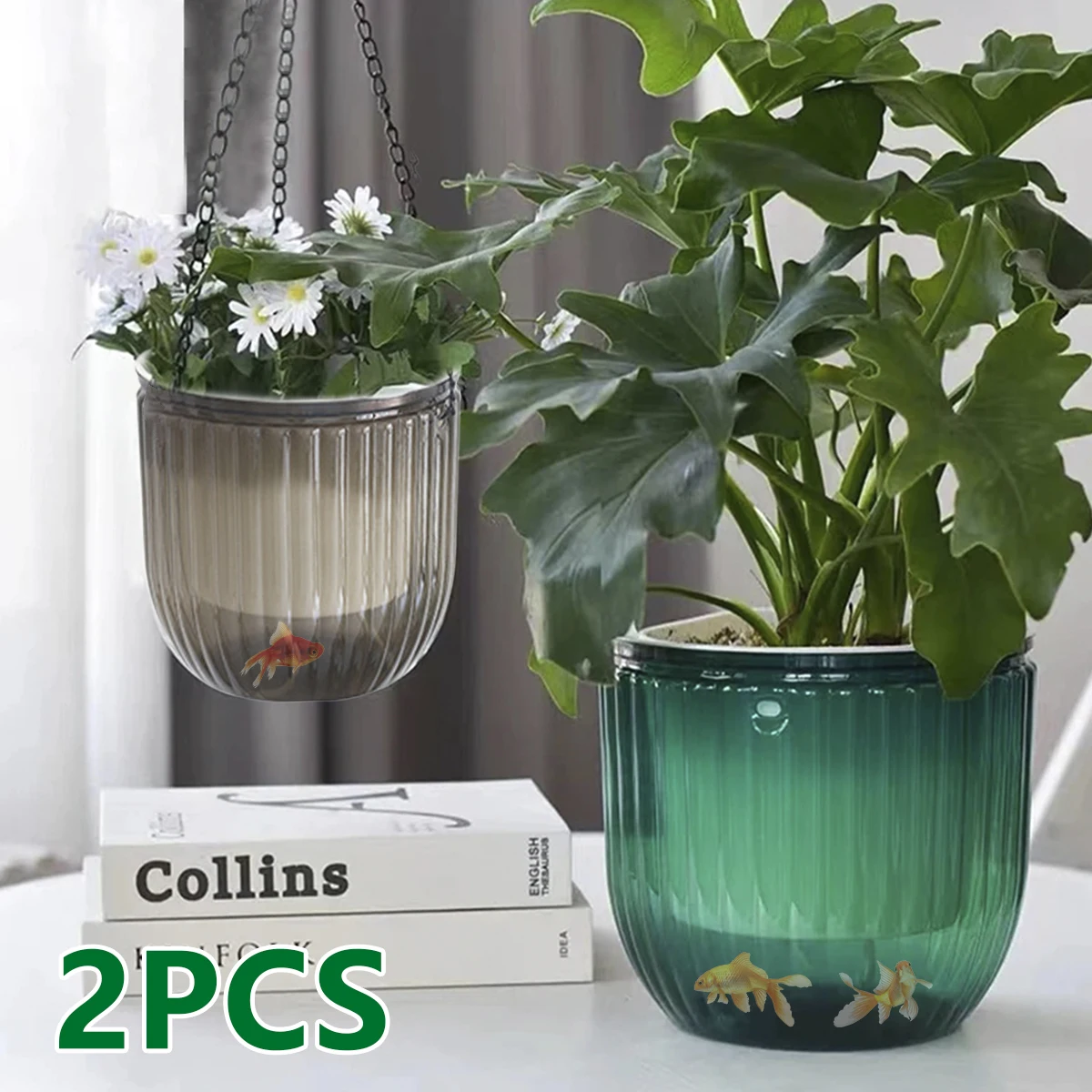 2Pcs Self Watering Hanging Planter Premium Hanging Flower Pot with 12 Drainage Holes and Detachable Chains Durable Plant Hanger
2Pcs Self Watering Hanging Planter Premium Hanging Flower Pot with 12 Drainage Holes and Detachable Chains Durable Plant Hanger