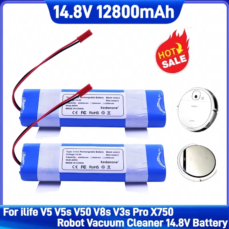 New 4S1P 14.4V 12800mAh 18650 Lithium ion Battery Pack,For ILIFE A4 A4s V7 A6 V7s Plus Robot Vacuum Cleaner
New 4S1P 14.4V 12800mAh 18650 Lithium ion Battery Pack,For ILIFE A4 A4s V7 A6 V7s Plus Robot Vacuum Cleaner