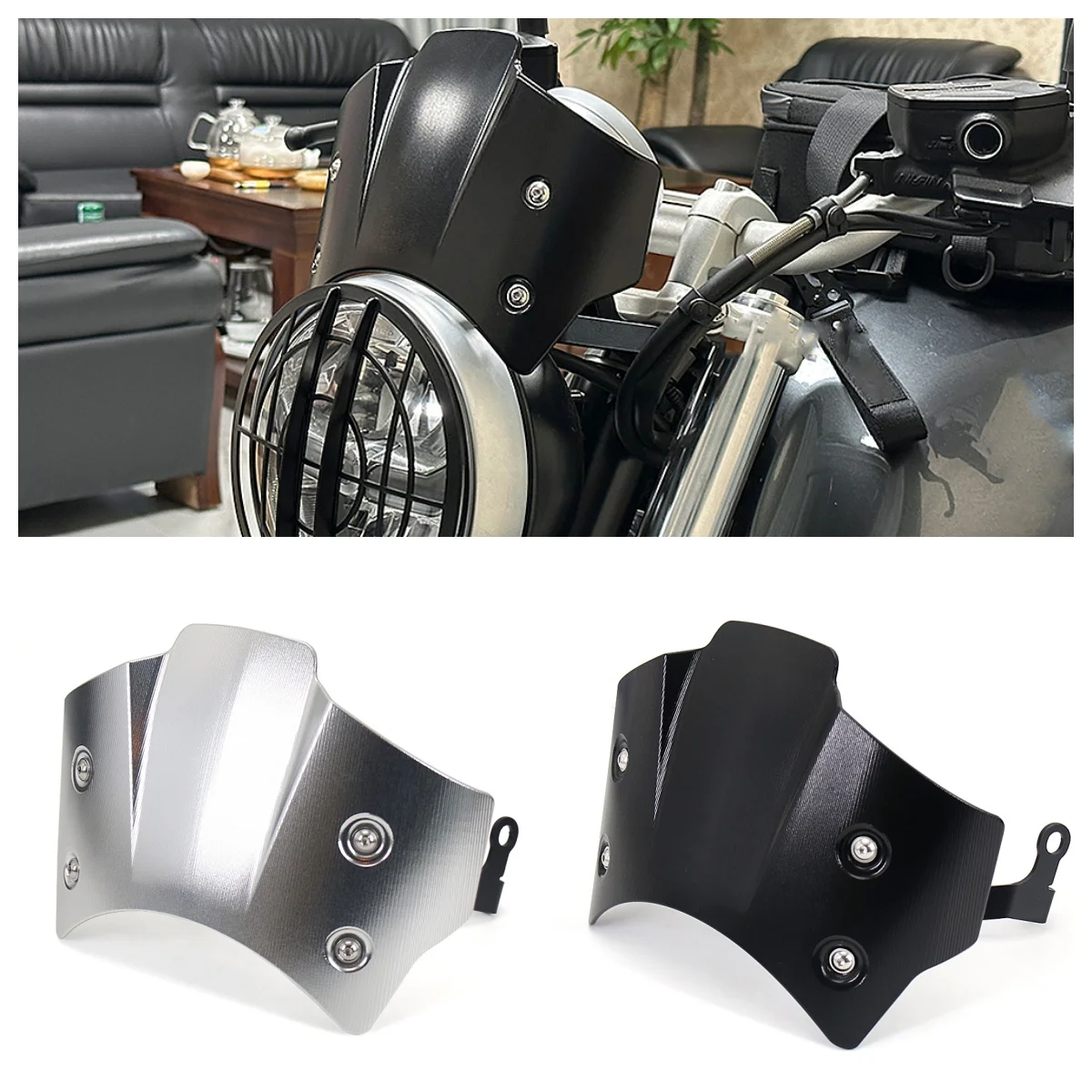 OTILLI Motorcycle Windshield Windscreen For BMW R NINET NineT Rninet R nine T R9T Aluminium Wind Deflector With Mounting Bracket
OTILLI Motorcycle Windshield Windscreen For BMW R NINET NineT Rninet R nine T R9T Aluminium Wind Deflector With Mounting Bracket