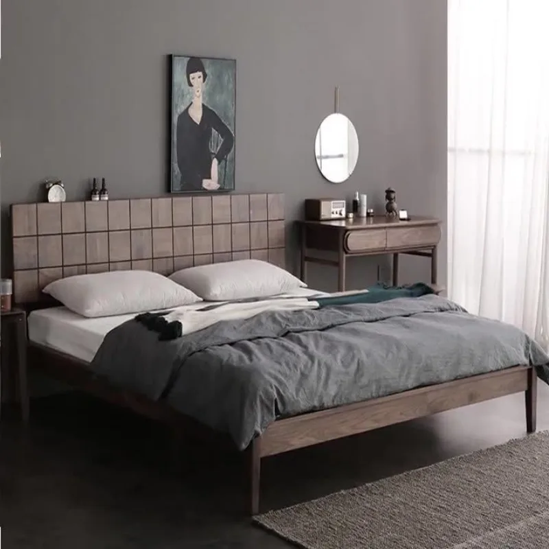 Nordic light luxury black walnut log 1.8 meters full solid wood bed double bed 2 meters modern simple master bedroom log bed
Nordic light luxury black walnut log 1.8 meters full solid wood bed double bed 2 meters modern simple master bedroom log bed