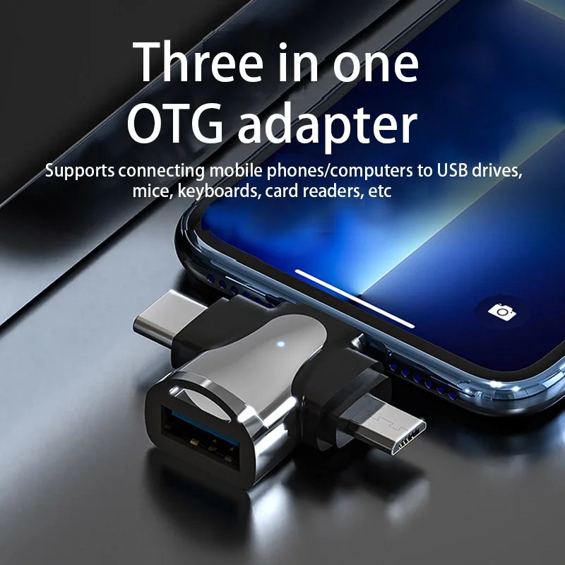 Three In One Phone Adapter Suitable For A-pple And Android Phone OTG Adapter, USB Flash Drive Conversion, USB Female Co
Three In One Phone Adapter Suitable For A-pple And Android Phone OTG Adapter, USB Flash Drive Conversion, USB Female Co