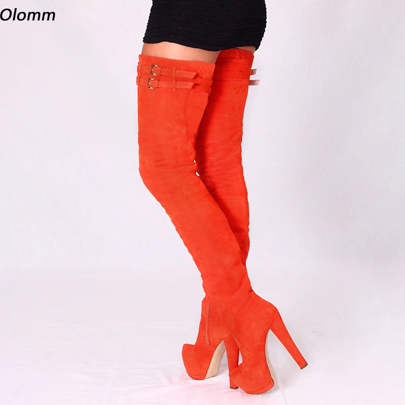 Olomm New Women Winter Crotch Boots Platform Side Zipper Block Heels Round Toe Gorgeous Orange Club Shoes Plus US Size 5-20
Olomm New Women Winter Crotch Boots Platform Side Zipper Block Heels Round Toe Gorgeous Orange Club Shoes Plus US Size 5-20