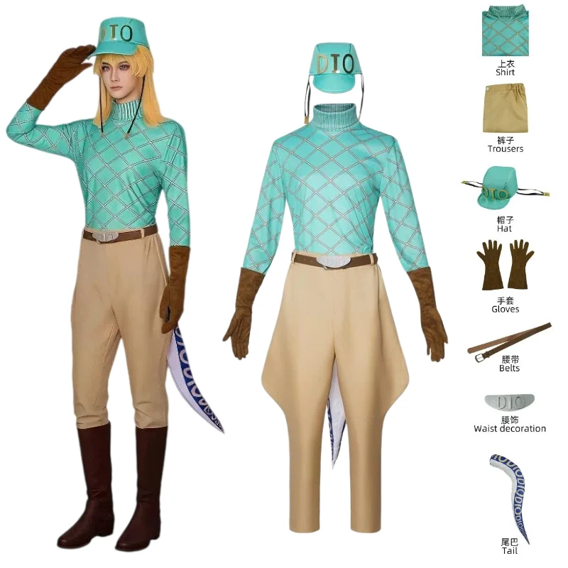 Anime Diego Brando Cosplay Costume Green Long Sleeve Top Hat Brown Pants with Accessories Full Set for Men Theme Party
Anime Diego Brando Cosplay Costume Green Long Sleeve Top Hat Brown Pants with Accessories Full Set for Men Theme Party