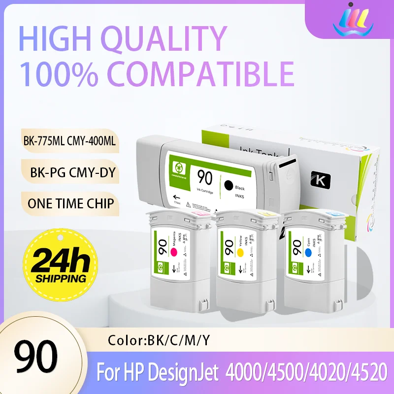 For HP 90 Ink Cartridge Full Pigment & Dye Compatible for HP Designjet 4000 4000ps 4020 4500 4520 C5058A C5061A
For HP 90 Ink Cartridge Full Pigment & Dye Compatible for HP Designjet 4000 4000ps 4020 4500 4520 C5058A C5061A