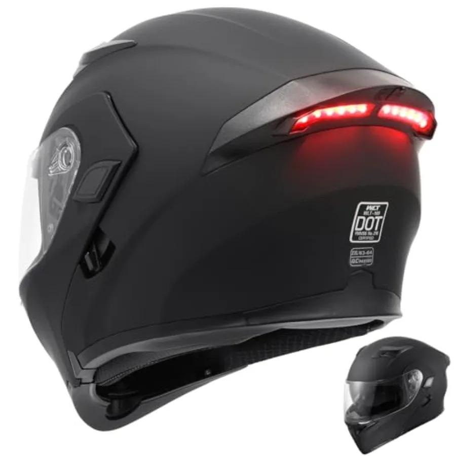 Motorcycle full face flip-up helmet for modular use, lightweight polycarbonate shell in matte black with dual visor and DOT saf
Motorcycle full face flip-up helmet for modular use, lightweight polycarbonate shell in matte black with dual visor and DOT saf