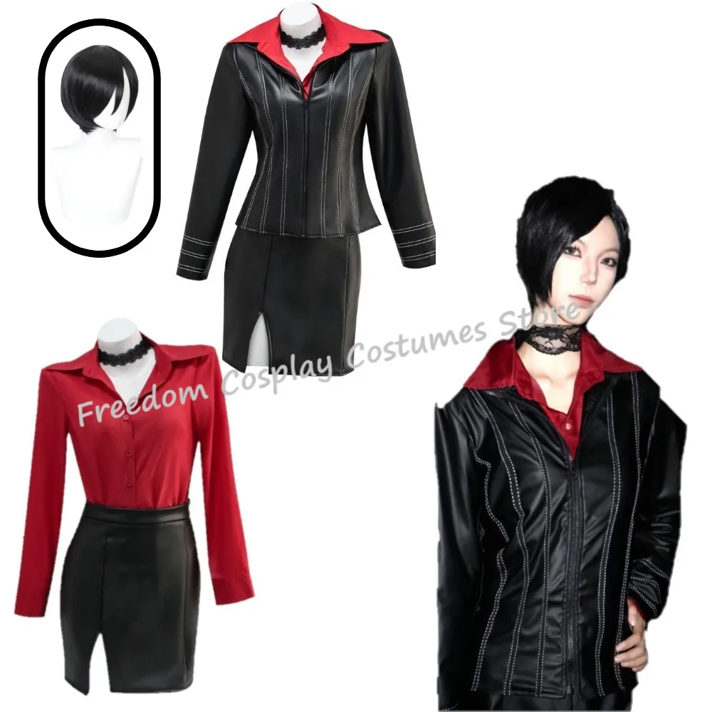 Female Curse version Ada Cosplay Wong Costume Wig Sexy PU leather jacket shirt skirt Halloween Disguise Suit For Adult Women
Female Curse version Ada Cosplay Wong Costume Wig Sexy PU leather jacket shirt skirt Halloween Disguise Suit For Adult Women