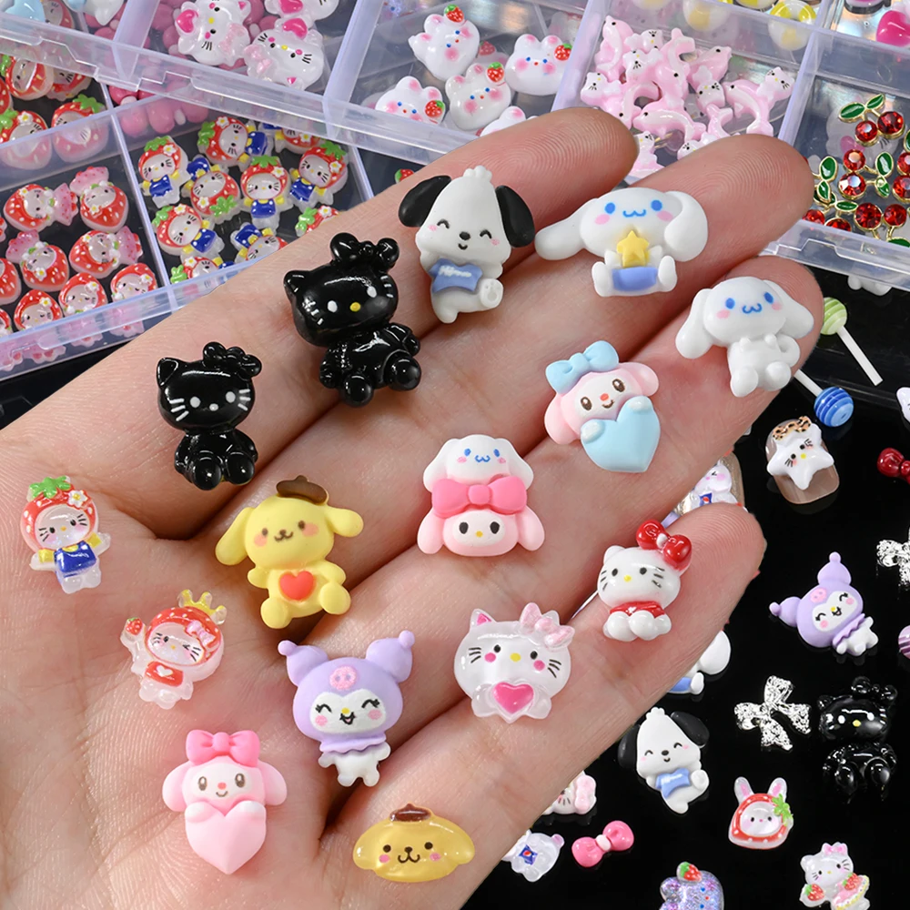 65 шт./кор., мультяшные черные кожаные подвески для ногтей «Hello Kitty», милые 3D смоляные банты, мелодия, Kuromi, дизайн ногтей, стразы, аксессуары для маникюра «сделай сам» 
65 шт./кор., мультяшные черные кожаные подвески для ногтей «Hello Kitty», милые 3D смоляные банты, мелодия, Kuromi, дизайн ногтей, стразы, аксессуары для маникюра «сделай сам»