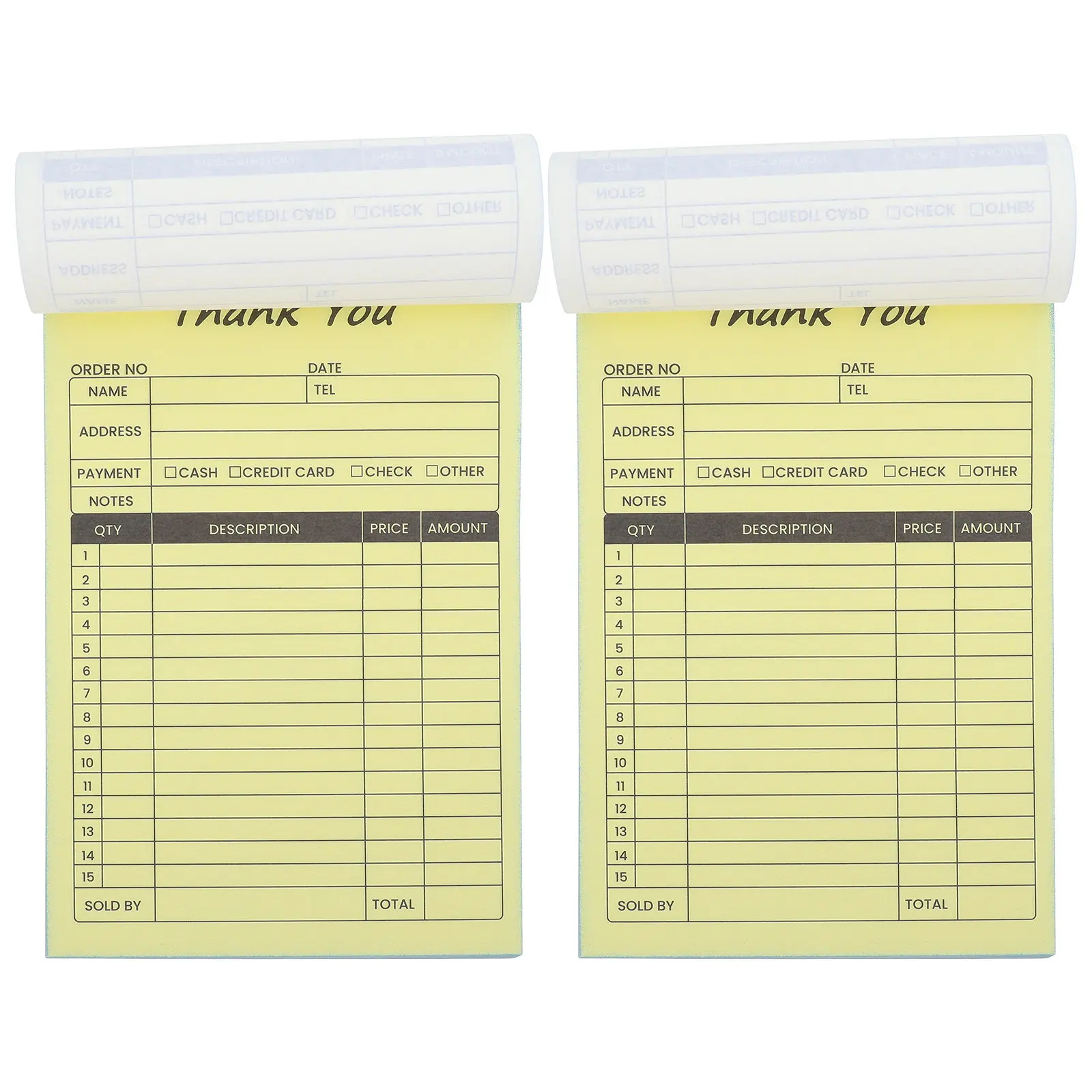 2Pcs 2-Part Receipt Book with Carbon Copies Sturdy Paper Board for Restaurant Order Pad Retail Invoice Form Small Business
2Pcs 2-Part Receipt Book with Carbon Copies Sturdy Paper Board for Restaurant Order Pad Retail Invoice Form Small Business