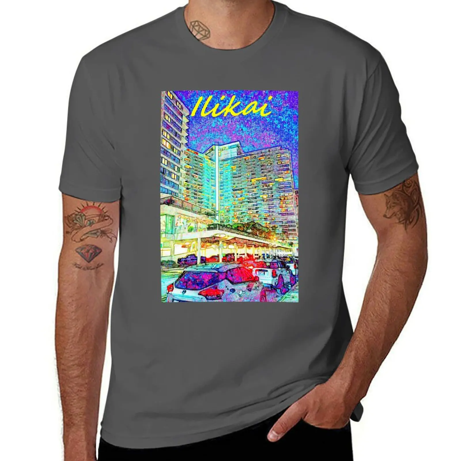 Всемирно известный отель Иlikai, как смотрит из гавани спереди, футболка, мужская футболка, футболка с рисунком
Всемирно известный отель Иlikai, как смотрит из гавани спереди, футболка, мужская футболка, футболка с рисунком