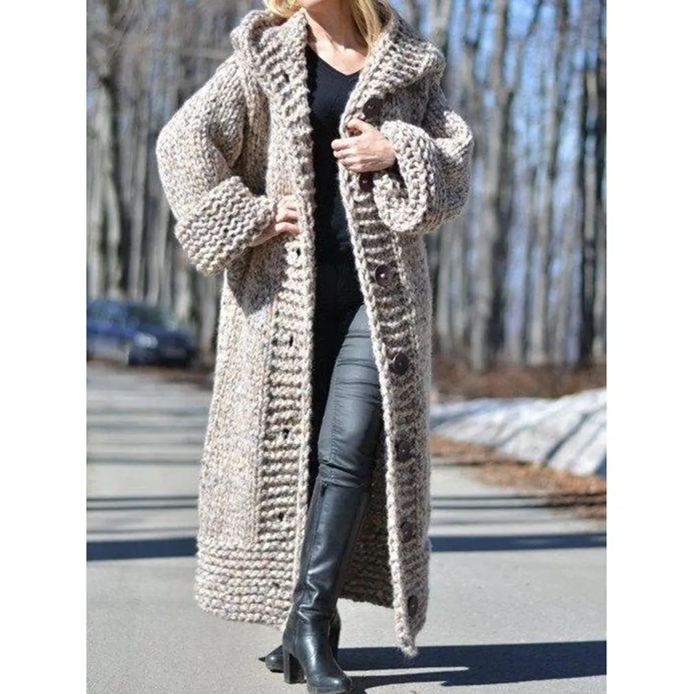 European And American Long Sweater Jacket Long Sleeve Cardigan Pockets Spliced Solid Loose Casual Knit Tops For Women
European And American Long Sweater Jacket Long Sleeve Cardigan Pockets Spliced Solid Loose Casual Knit Tops For Women