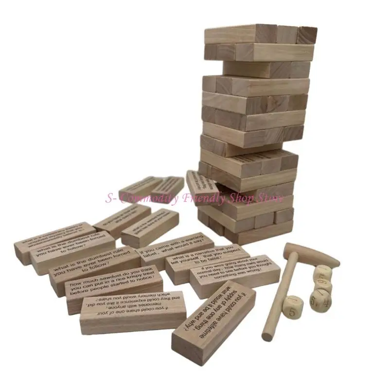 85AE Toy Stacking Block Set Question Balancing Game Tumbling Tower Party Board Game
85AE Toy Stacking Block Set Question Balancing Game Tumbling Tower Party Board Game