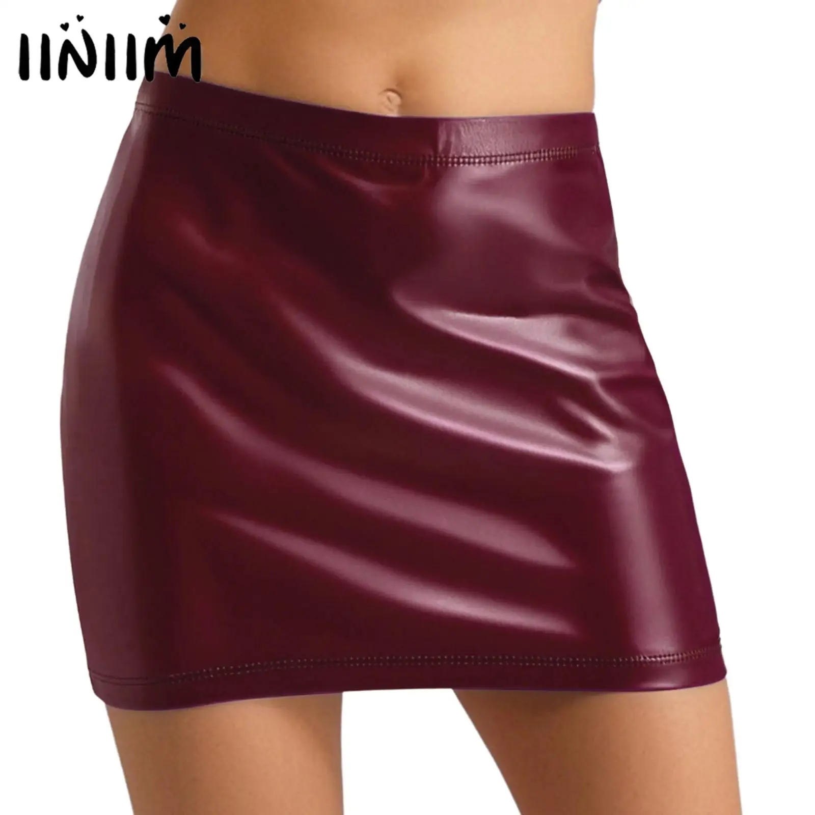 Womens Patent Leather A-line Latex Skirt with Lined Hip-wrapping Wet Look Bodycon Mini Skirt Gothic Clubwear Cool Streetwear 
Womens Patent Leather A-line Latex Skirt with Lined Hip-wrapping Wet Look Bodycon Mini Skirt Gothic Clubwear Cool Streetwear