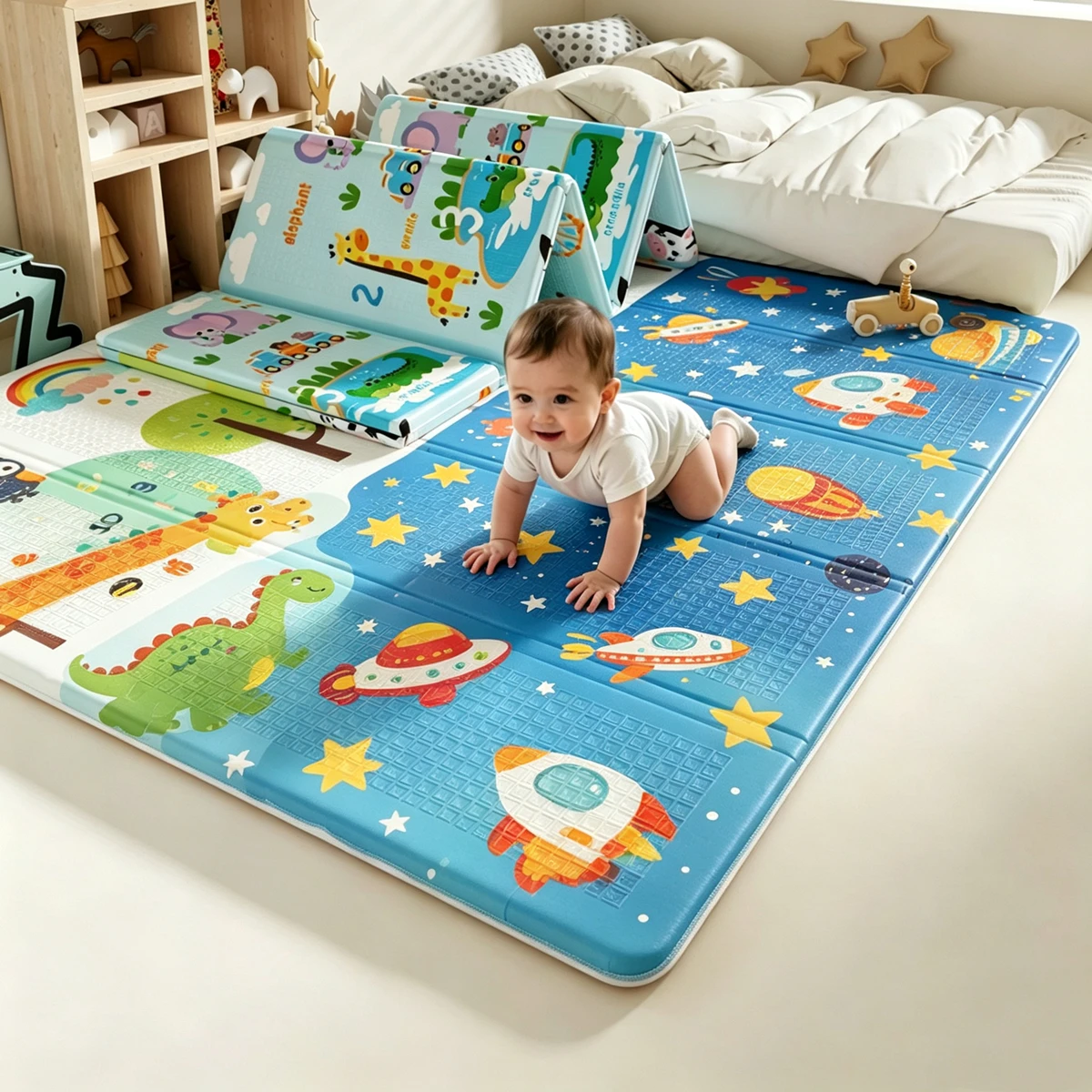 New Double-sided Baby Folding Crawling Activity Mat Children's Carpet Soft Foam Pad Kids Cartoon Waterproof Crawling Game Carpet
New Double-sided Baby Folding Crawling Activity Mat Children's Carpet Soft Foam Pad Kids Cartoon Waterproof Crawling Game Carpet