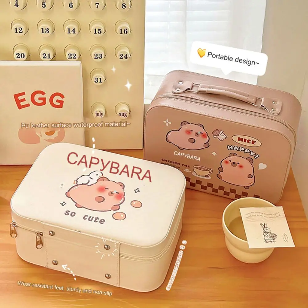Durable PU Capybara Storage Box Cute Travel Makeup Box Organizer Box Portable Capybara Makeup Bag
Durable PU Capybara Storage Box Cute Travel Makeup Box Organizer Box Portable Capybara Makeup Bag
