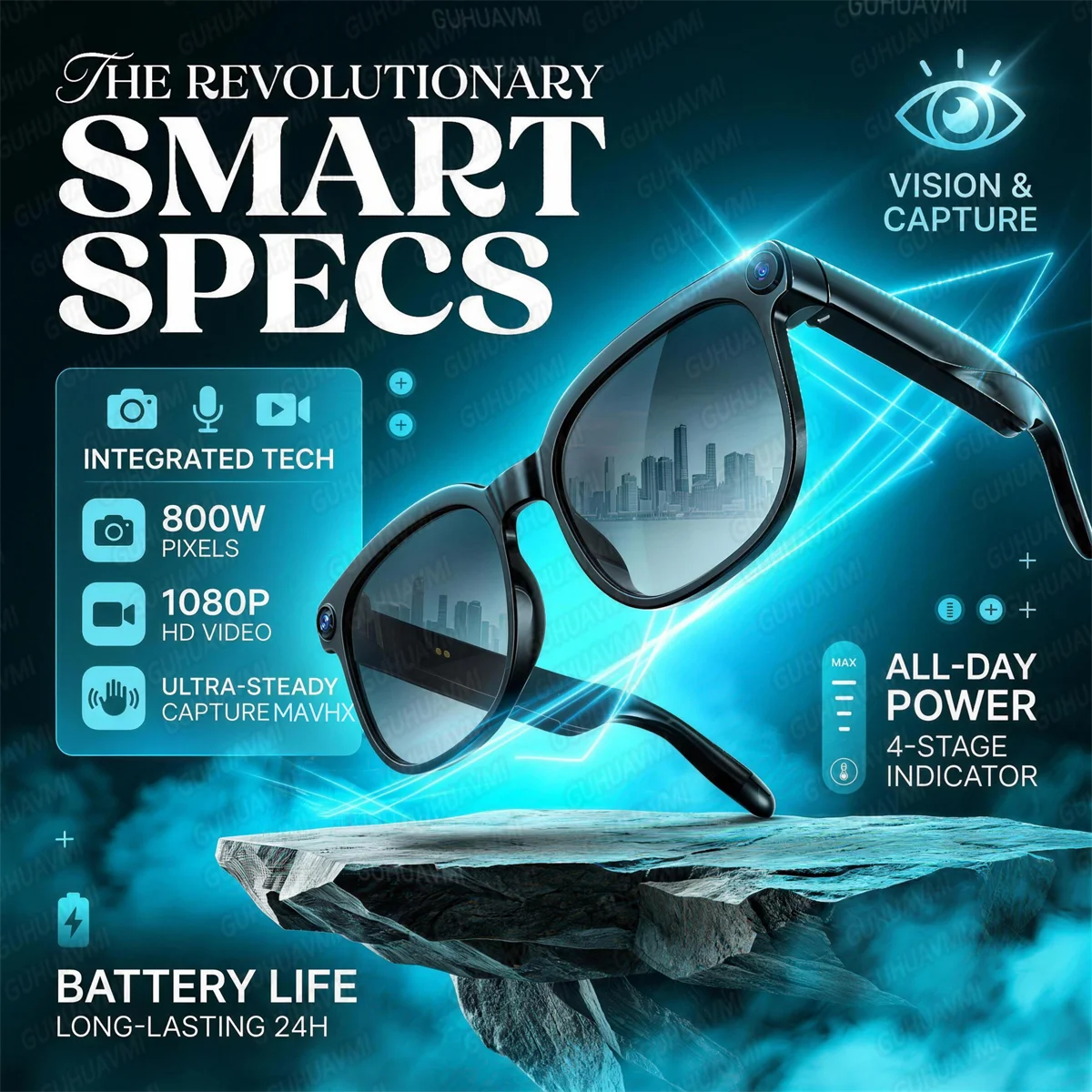 Умные очки с видеокамерой 1080P, Bluetooth 5.4, аудио-функциями, голосовым помощником AI, двойным микрофоном и шумоподавлением ENC для вождения
Умные очки с видеокамерой 1080P, Bluetooth 5.4, аудио-функциями, голосовым помощником AI, двойным микрофоном и шумоподавлением ENC для вождения