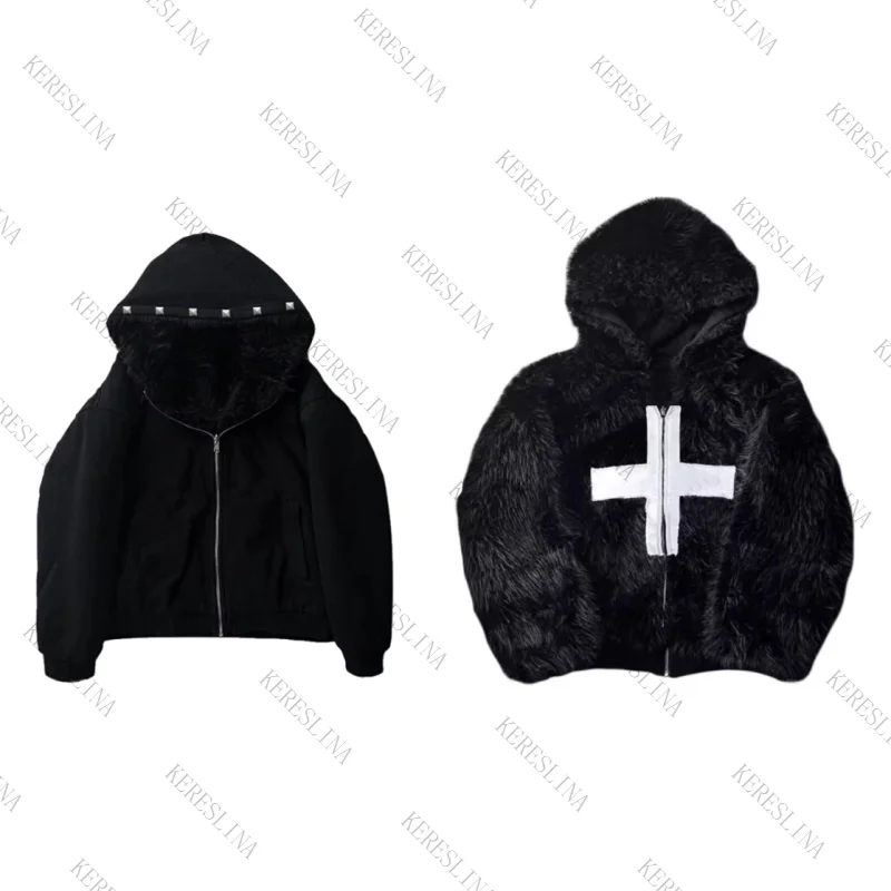Реверсивная унисекс толстовка-куртка в стиле панк, хип-хоп, рок, осень-зима, с капюшоном, в стиле Харадзюку, темный Y2K, уличная одежда, ретро, новая, свободного кроя, эмо
Реверсивная унисекс толстовка-куртка в стиле панк, хип-хоп, рок, осень-зима, с капюшоном, в стиле Харадзюку, темный Y2K, уличная одежда, ретро, новая, свободного кроя, эмо
