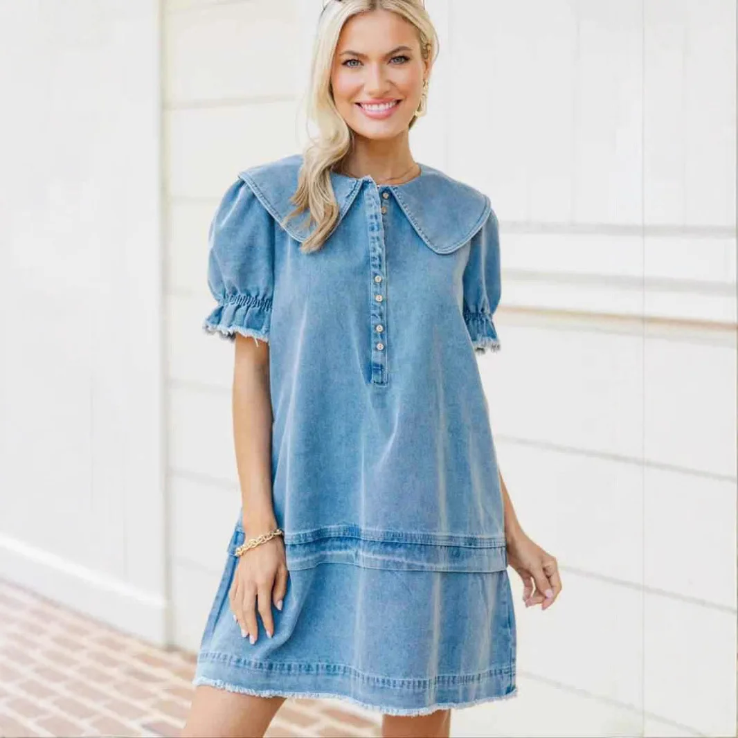 Новая летняя мода, американские женские синие однотонные пуловеры с отложным воротником и короткими рукавами, свободное платье, женская одежда
Новая летняя мода, американские женские синие однотонные пуловеры с отложным воротником и короткими рукавами, свободное платье, женская одежда