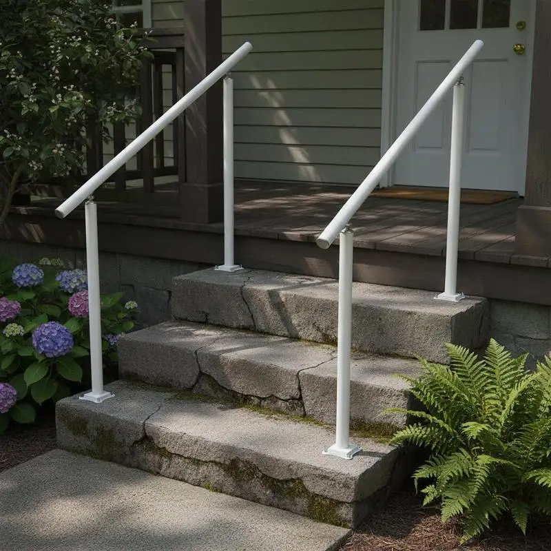 Aluminum Staircase Support 3FT For Front Porch Garage Garden Steps, Adjustable Angle White Metal Railing 2-3 Steps Handrail Kit
Aluminum Staircase Support 3FT For Front Porch Garage Garden Steps, Adjustable Angle White Metal Railing 2-3 Steps Handrail Kit