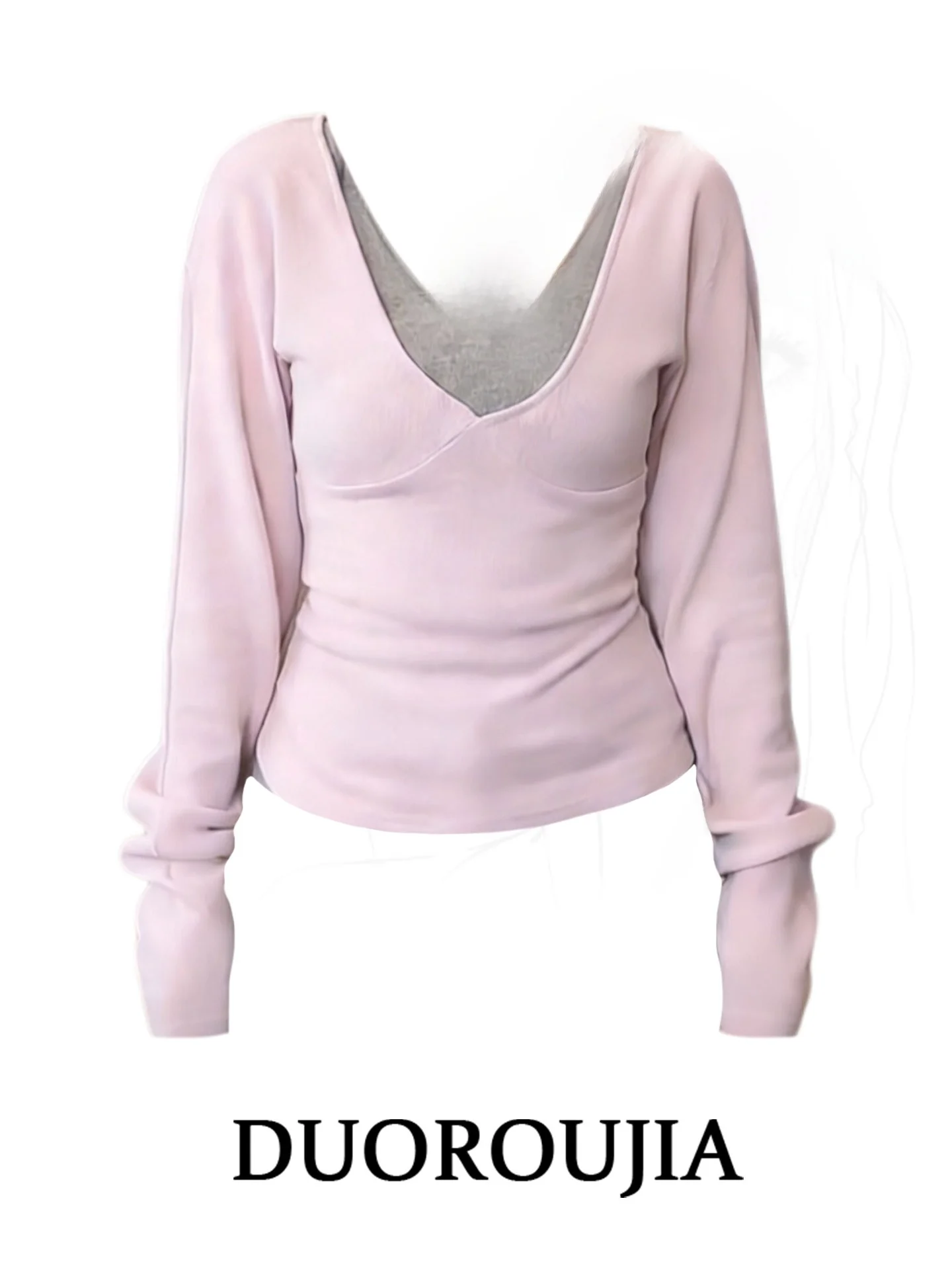 Duor plus Size Korean Style Sweet V-Neck Long Sleeve T-Shirt Women's Spring Season Color Block Belted Two-Piece Set Slim Fit
Duor plus Size Korean Style Sweet V-Neck Long Sleeve T-Shirt Women's Spring Season Color Block Belted Two-Piece Set Slim Fit