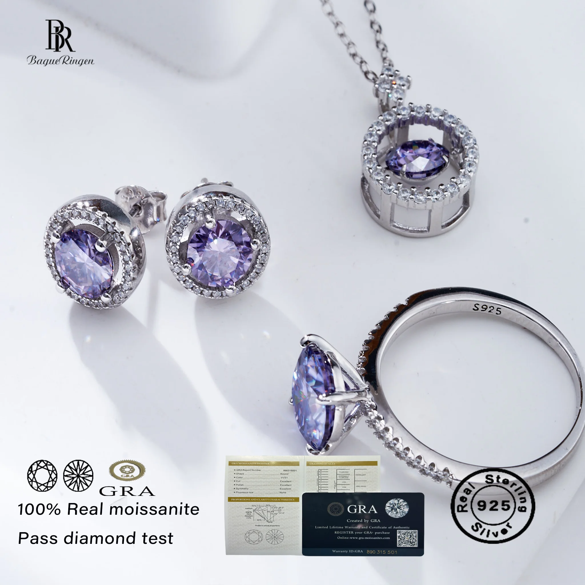 Classical Women's 925 Sterling Silver Jewelry Set 6.0ct with Grade Color Moissanite Stones Passing Diamond Test Ring Earring set
Classical Women's 925 Sterling Silver Jewelry Set 6.0ct with Grade Color Moissanite Stones Passing Diamond Test Ring Earring set