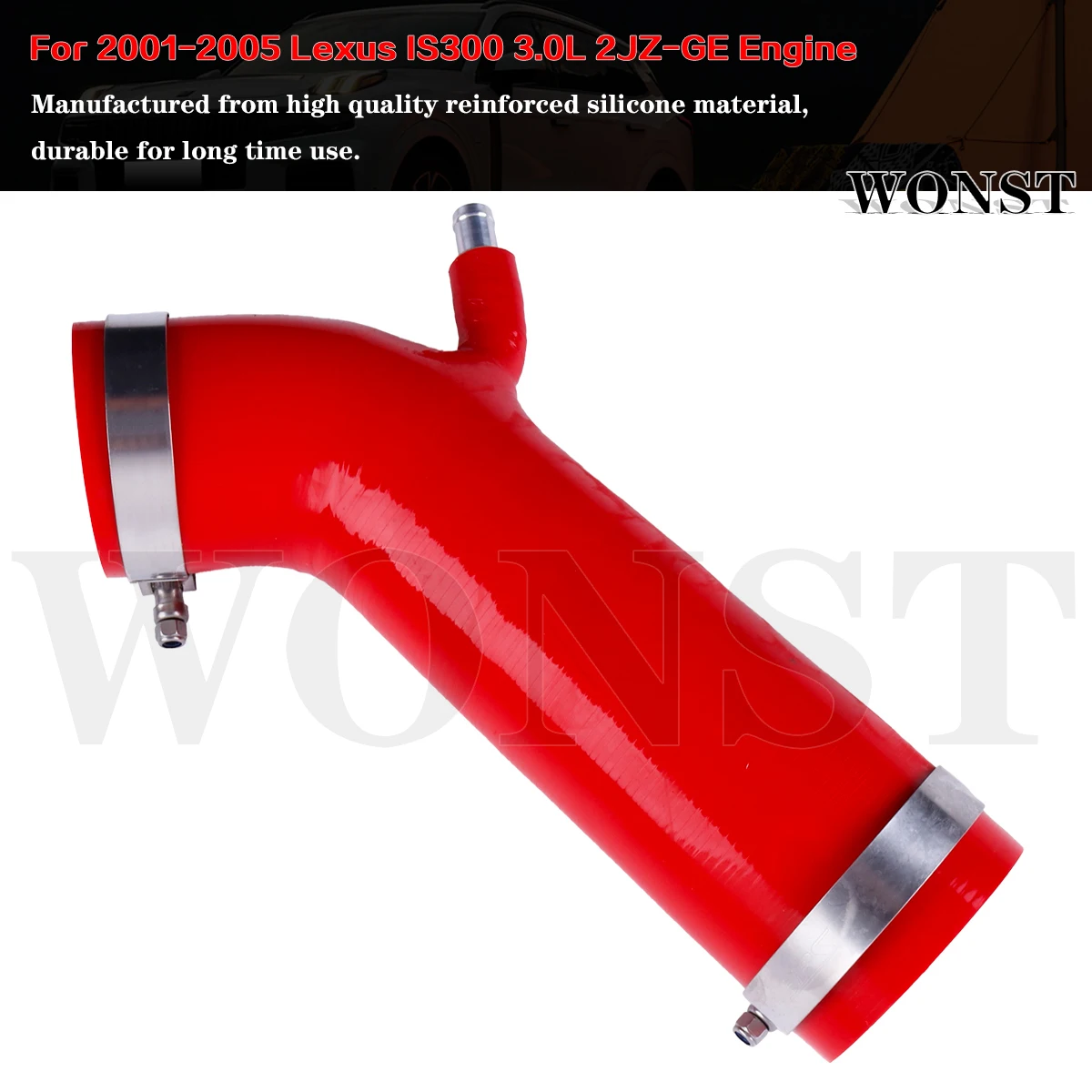Silicone Post MAF Air Intake Hose Kit For 2001-2005 Lexus IS300 3.0L 2JZ-GE Engine
Silicone Post MAF Air Intake Hose Kit For 2001-2005 Lexus IS300 3.0L 2JZ-GE Engine