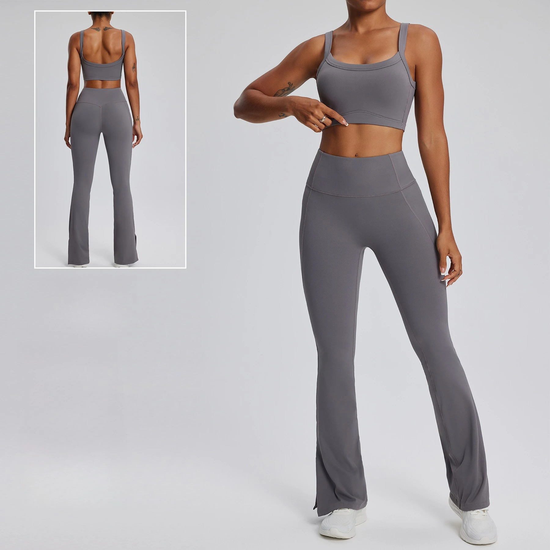 2PCS Women’s Yoga Suit, Tight Fit Sports Set with Long Sleeve Crop Top and Bell-Bottom Leggings, Gym Workout Fitness Bra
2PCS Women’s Yoga Suit, Tight Fit Sports Set with Long Sleeve Crop Top and Bell-Bottom Leggings, Gym Workout Fitness Bra