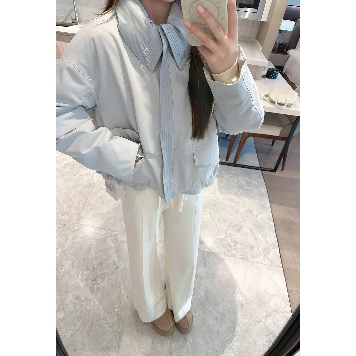 Casual Loose Bread Sle White Du down Jaet Stand Collar Thiened Winter Warm Women's Faion Outerwear Coat
Casual Loose Bread Sle White Du down Jaet Stand Collar Thiened Winter Warm Women's Faion Outerwear Coat