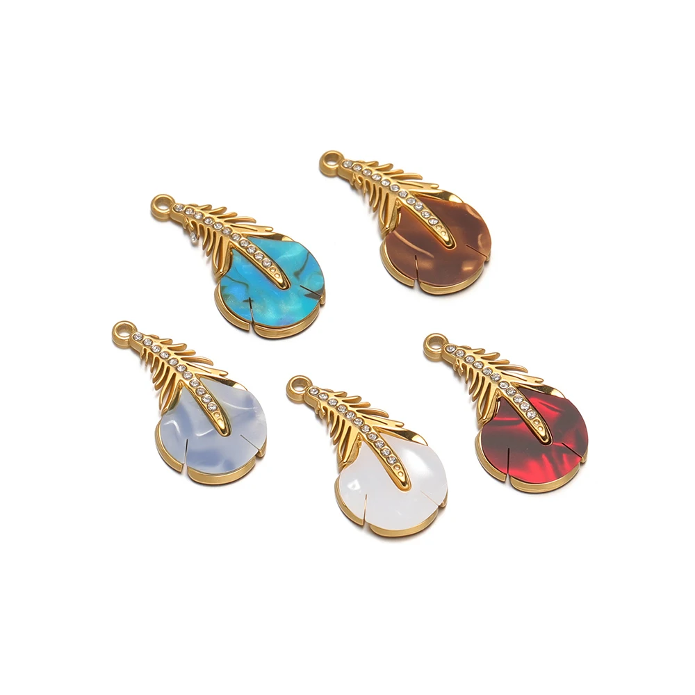 4pcs 25x13mm Stainless Steel Colorful Leaf Charms for DIY Fashion Jewelry Making Necklace Earrings Pendant Clothing Accessories
4pcs 25x13mm Stainless Steel Colorful Leaf Charms for DIY Fashion Jewelry Making Necklace Earrings Pendant Clothing Accessories