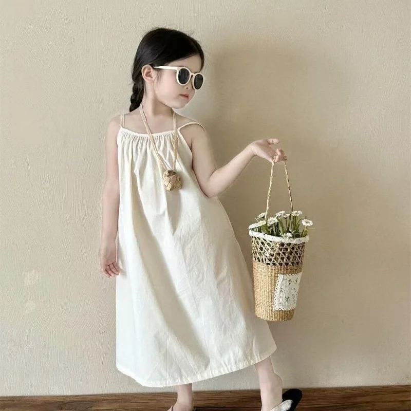 Summer Girls' lothes Backless Camisole Dress Vacation Style Beach Cool Dress Baby Girl's Suspender Dress with A Large Skirt
Summer Girls' lothes Backless Camisole Dress Vacation Style Beach Cool Dress Baby Girl's Suspender Dress with A Large Skirt
