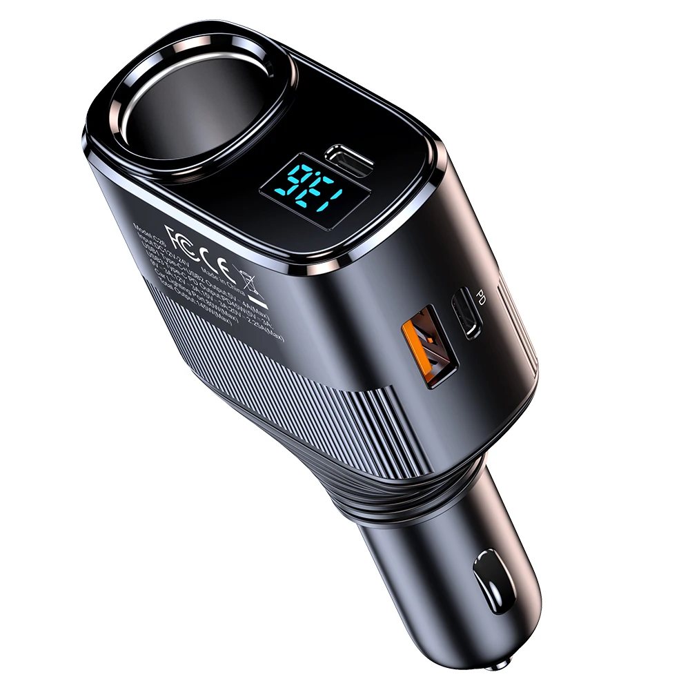 Car Chargers 145W High Power Charging Adapter Power Splitter 12-24V PD45W+Type-C+USB Port LED Voltage Display for Car Truck SUV
Car Chargers 145W High Power Charging Adapter Power Splitter 12-24V PD45W+Type-C+USB Port LED Voltage Display for Car Truck SUV
