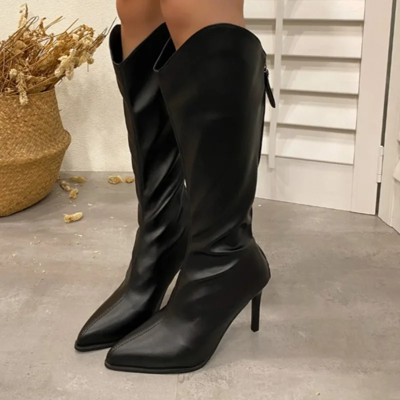 Women High Heels Pointed Toe Long Boots 2025 Winter New Elegant Shoes Designer Clssical Dress Pumps Fashion New Party Zapatillas
Women High Heels Pointed Toe Long Boots 2025 Winter New Elegant Shoes Designer Clssical Dress Pumps Fashion New Party Zapatillas
