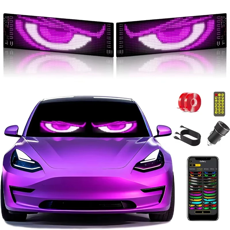 LED RGB Car Truck Eyes Sign Matrix Pixel Panel Programmable Flexible Animation Scrolling Display DIY Light APP Control Screen 
LED RGB Car Truck Eyes Sign Matrix Pixel Panel Programmable Flexible Animation Scrolling Display DIY Light APP Control Screen