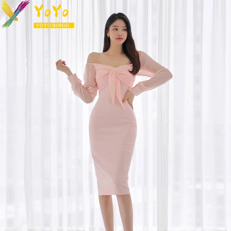 2024 Fashion Sexy Pink Off-the-shoulder Lace Mesh Long Sleeve V-neck Dresses Women Elegant Slim Fit Temperament Party Dress
2024 Fashion Sexy Pink Off-the-shoulder Lace Mesh Long Sleeve V-neck Dresses Women Elegant Slim Fit Temperament Party Dress