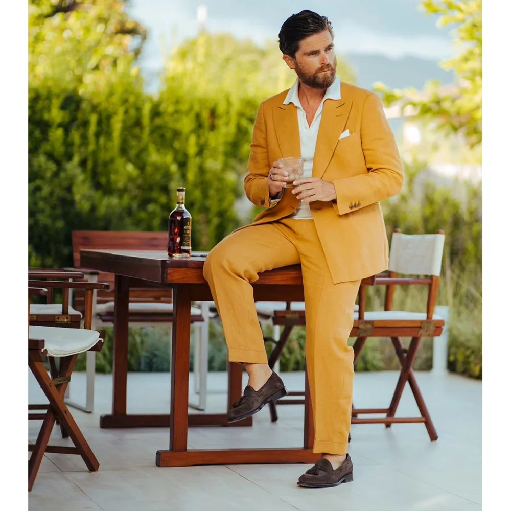 Yellow Double Breasted Peak Lapel Men Suits Formal Business Evening Party Blazer Skinny 2 Piece Jacket Pants Set Male Clothing
Yellow Double Breasted Peak Lapel Men Suits Formal Business Evening Party Blazer Skinny 2 Piece Jacket Pants Set Male Clothing