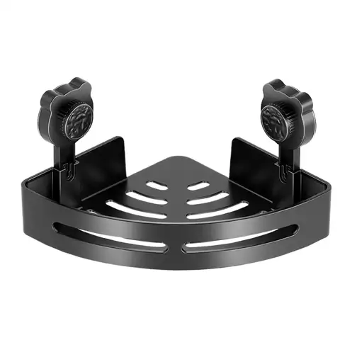 Trípode con ventosa no perforada, estante de almacenamiento de esquina montado en la pared, estante de almacenamiento de plástico para champú y cosméticos, almacenamiento de cocina