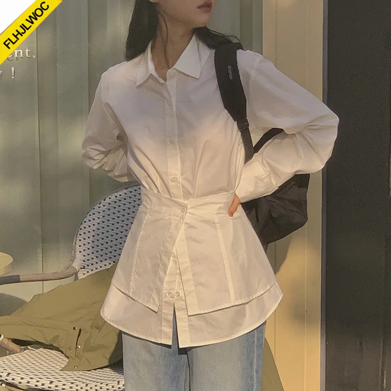 Cotton Tops Blouses New 2025 Women Long Sleeve Patchwork Fake 2-Piece Ruffles Black White Button Shirts Chic Korea Office Lady
Cotton Tops Blouses New 2025 Women Long Sleeve Patchwork Fake 2-Piece Ruffles Black White Button Shirts Chic Korea Office Lady