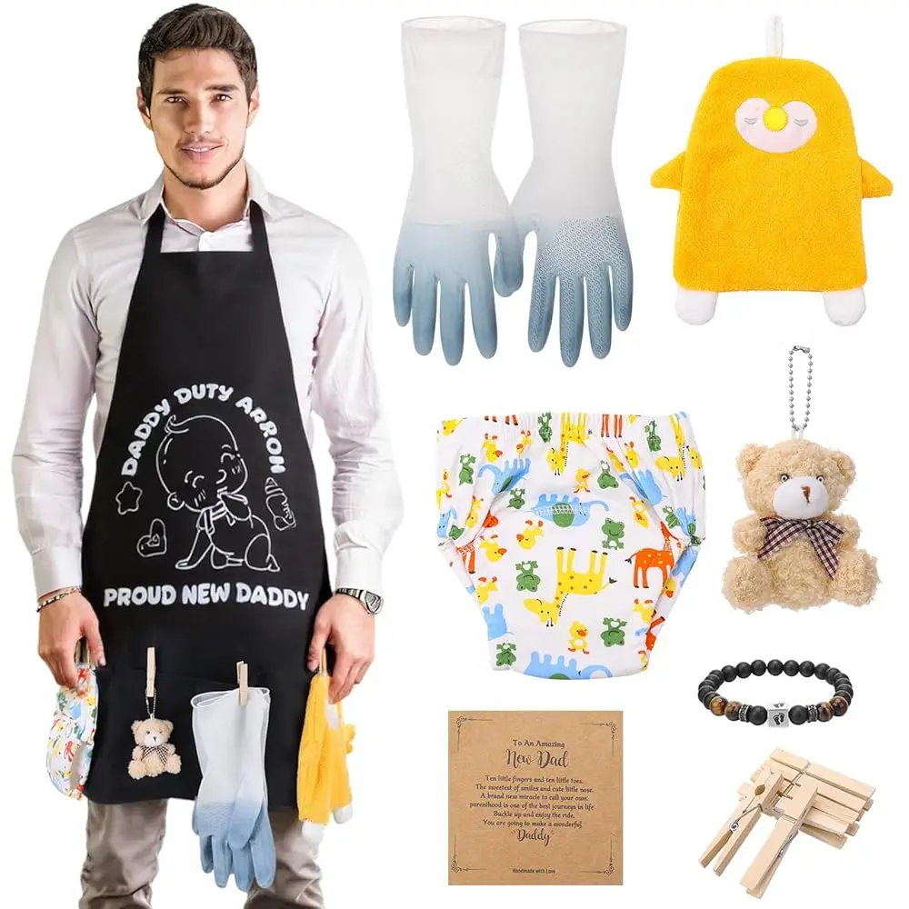 New Daddy Apron with Pockets, Dad to be Gag Gift, Baby Shower Gifts for Men, DADDY DUTY APRON
New Daddy Apron with Pockets, Dad to be Gag Gift, Baby Shower Gifts for Men, DADDY DUTY APRON