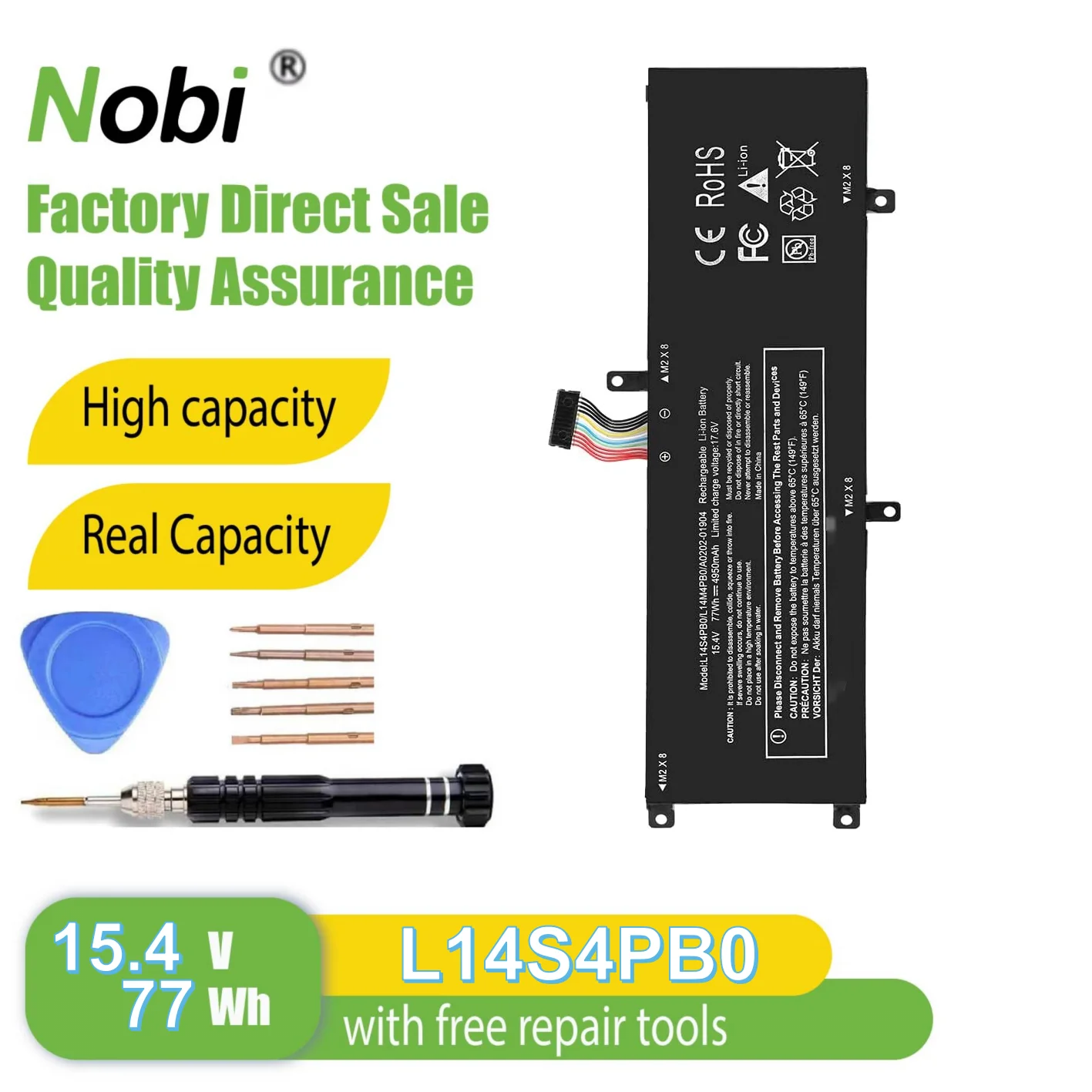 Nobi L14S4PB0 L14M4PB0 A0202-01904 аккумулятор для ноутбука Lenovo (77 Втч-15,4 В)
Nobi L14S4PB0 L14M4PB0 A0202-01904 аккумулятор для ноутбука Lenovo (77 Втч-15,4 В)