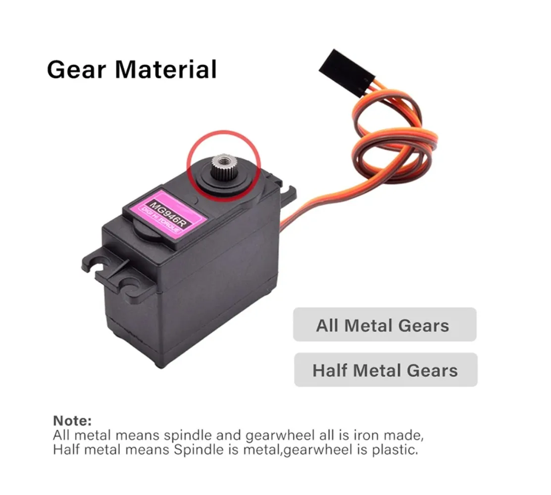 10PCS MG946R Analog Servo Motor 13KG High Torque All Metal Gears 55g for 1/8 1/10 RC Robot Truck Car Boat Crawler Helicopter
10PCS MG946R Analog Servo Motor 13KG High Torque All Metal Gears 55g for 1/8 1/10 RC Robot Truck Car Boat Crawler Helicopter