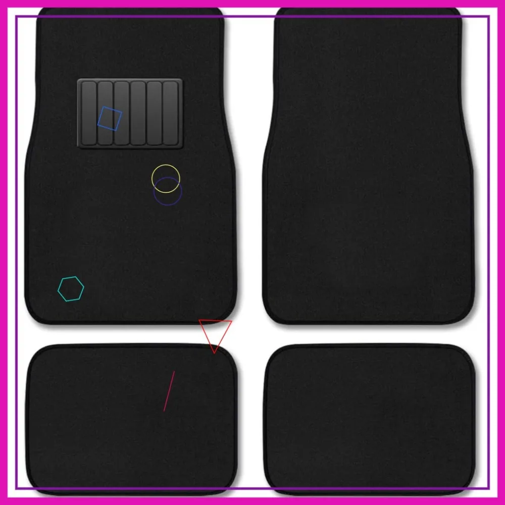 4-Piece Car Floor Mats for Cars, Black Carpet with Vinyl Heel Pad, Front and Rear
4-Piece Car Floor Mats for Cars, Black Carpet with Vinyl Heel Pad, Front and Rear