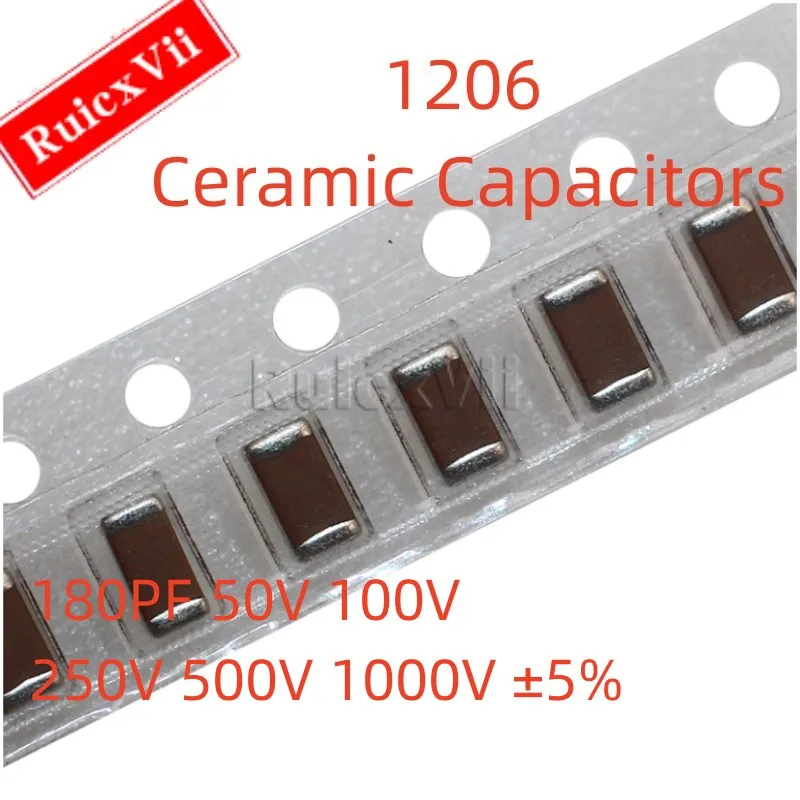 (50 шт.) 1206 180PF 50V 100V 250V 500V 1000V ± 5% 181J COG 3216 SMD керамические конденсаторы
(50 шт.) 1206 180PF 50V 100V 250V 500V 1000V ± 5% 181J COG 3216 SMD керамические конденсаторы