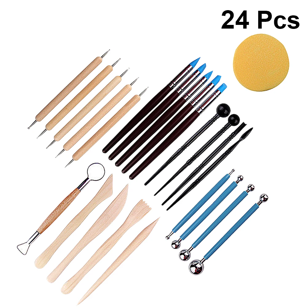 24 Pcs Clay Sculpting Tools Set Lightweight Durable Pottery Ceramic Supplies Air Dry Modeling Stylus Gifts Carving
24 Pcs Clay Sculpting Tools Set Lightweight Durable Pottery Ceramic Supplies Air Dry Modeling Stylus Gifts Carving